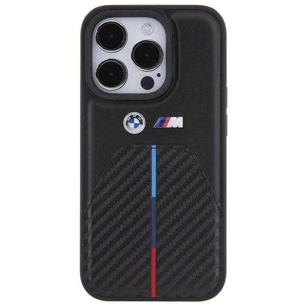 BMW Stamped Tricolor Stripe iPhone 15 Pro Case - Blackeng
