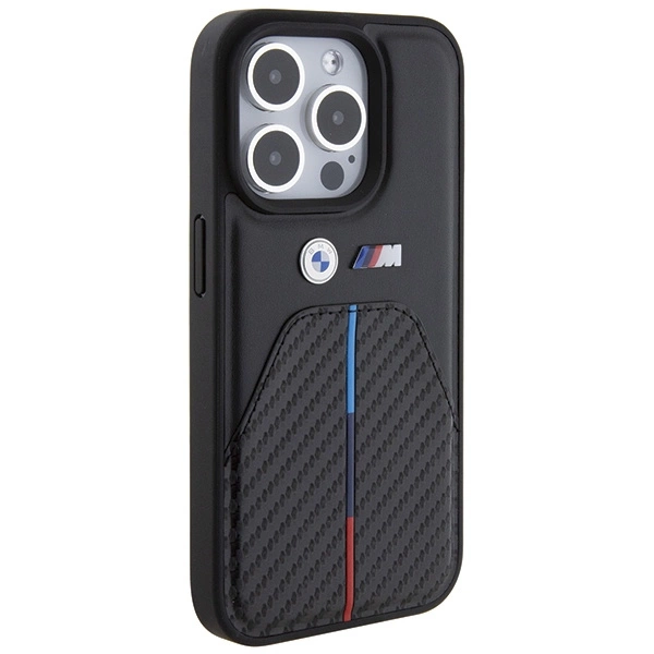 BMW Stamped Tricolor Stripe iPhone 15 Pro Case - Blackeng