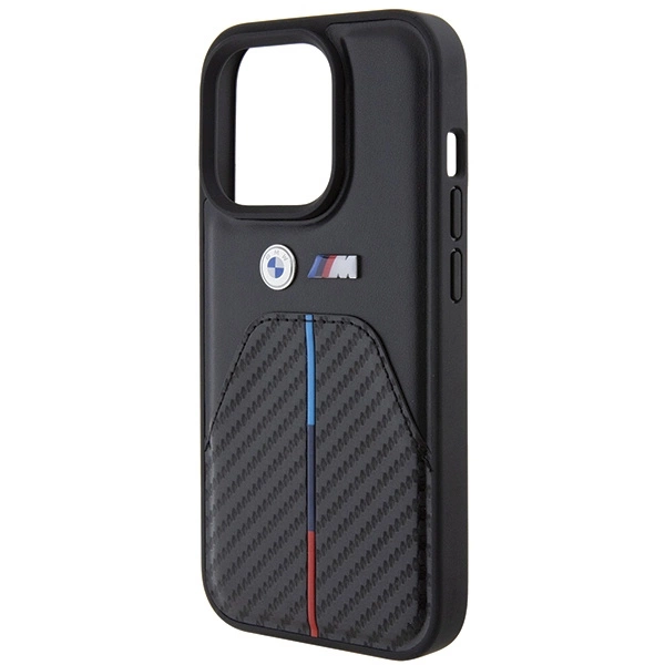 BMW Stamped Tricolor Stripe iPhone 15 Pro Case - Blackeng