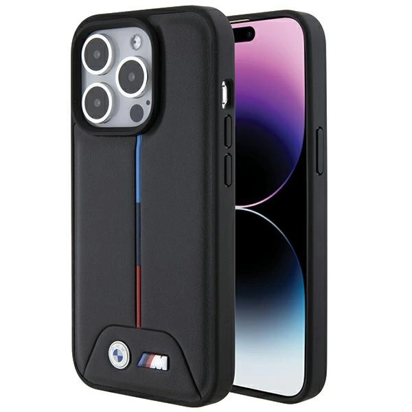 BMW Quilted Tricolor iPhone 15 Pro Case - Blackeng