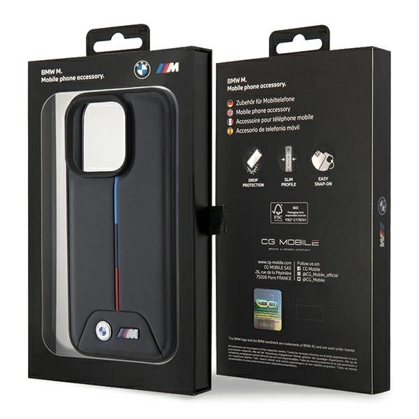 BMW Quilted Tricolor iPhone 15 Pro Case - Blackeng