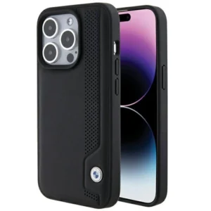 BMW Leather Blue Dots case for iPhone 15 Pro - blackeng