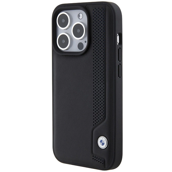 BMW Leather Blue Dots case for iPhone 15 Pro - blackeng