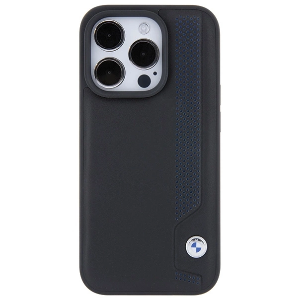 BMW Leather Blue Dots case for iPhone 15 Pro - blackeng