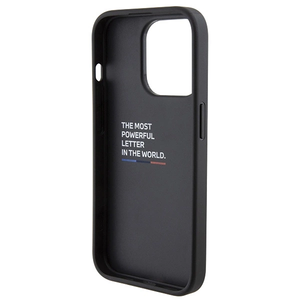 BMW Grip Stand Smooth & Perforated case for iPhone 15 Pro - blackeng