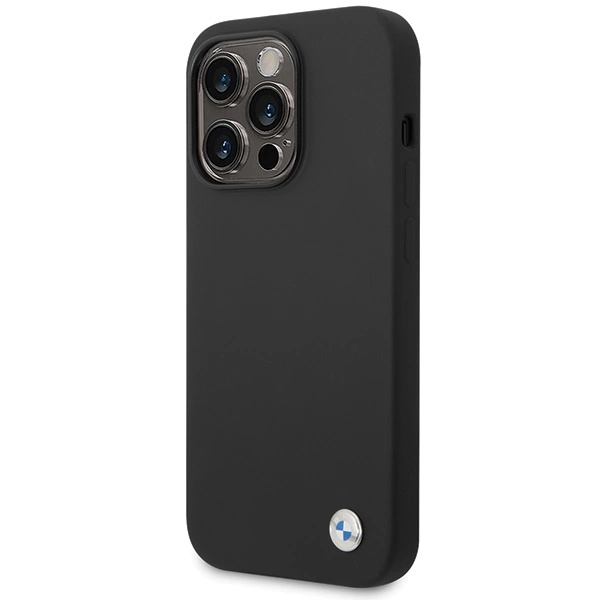 BMW Silicone Metal Logo case for iPhone 15 Pro - blackeng