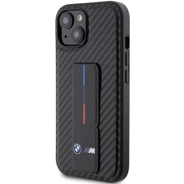 BMW Grip Stand Smooth & Carbon case for iPhone 15 - blackeng