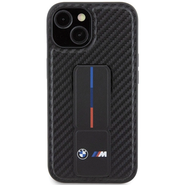 BMW Grip Stand Smooth & Carbon case for iPhone 15 - blackeng