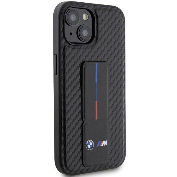 BMW Grip Stand Smooth & Carbon case for iPhone 15 - blackeng