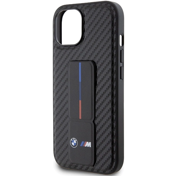 BMW Grip Stand Smooth & Carbon case for iPhone 15 - blackeng