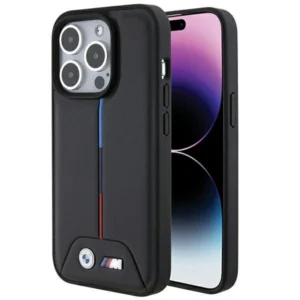 BMW Quilted Tricolor case for iPhone 15 Pro Max - blackeng