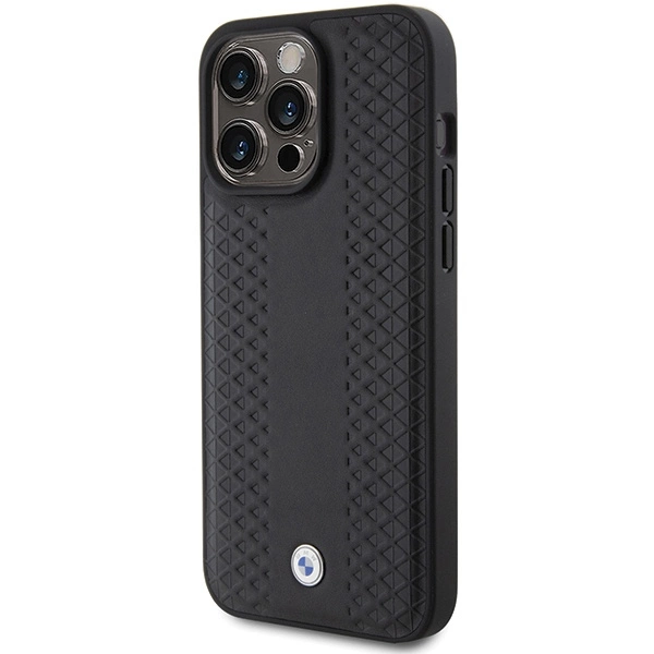 BMW Leather Diamond Pattern case for iPhone 15 Pro Max - blackeng