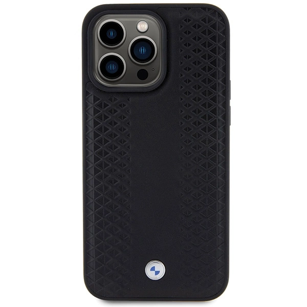 BMW Leather Diamond Pattern case for iPhone 15 Pro Max - blackeng