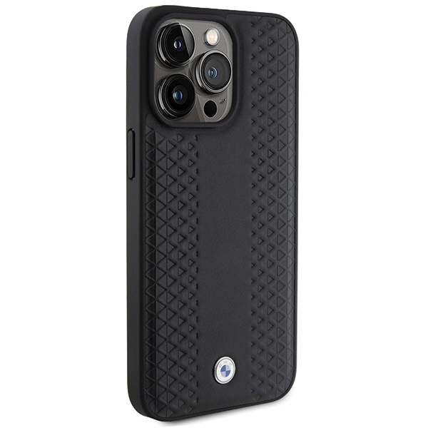 BMW Leather Diamond Pattern case for iPhone 15 Pro Max - blackeng