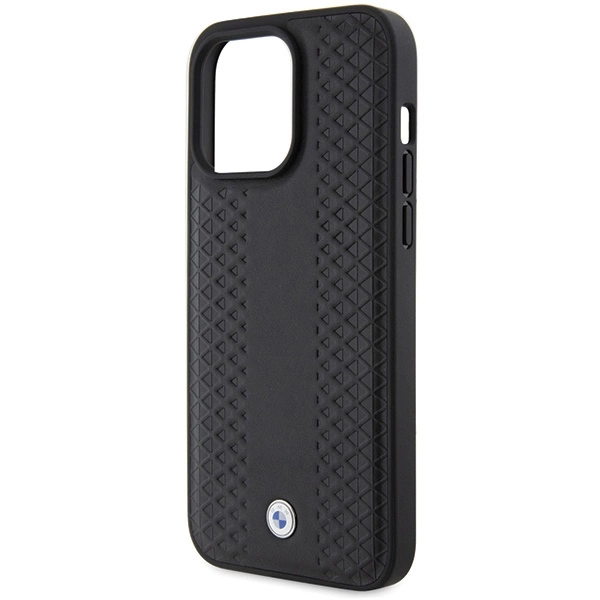 BMW Leather Diamond Pattern case for iPhone 15 Pro Max - blackeng