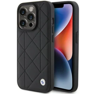 BMW Leather Quilted case for iPhone 15 Pro Max - blackeng