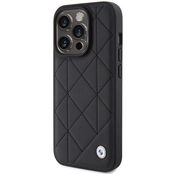 BMW Leather Quilted case for iPhone 15 Pro Max - blackeng