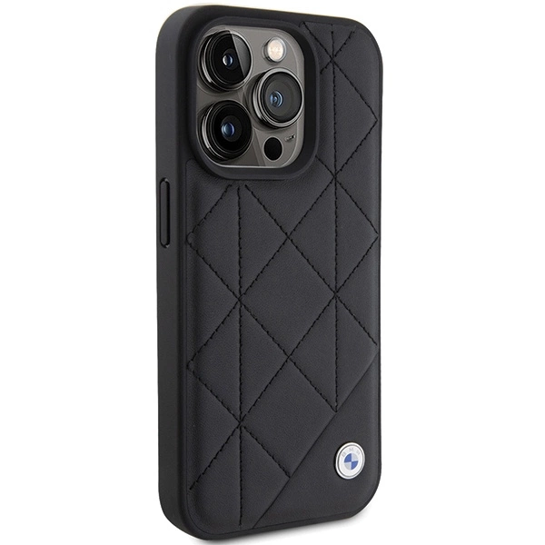 BMW Leather Quilted case for iPhone 15 Pro Max - blackeng