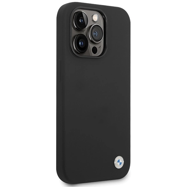 BMW Silicone Metal Logo iPhone 15 Pro Max Case - Blackeng