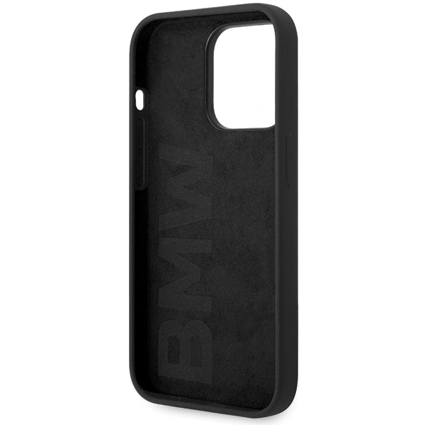 BMW Silicone Metal Logo iPhone 15 Pro Max Case - Blackeng