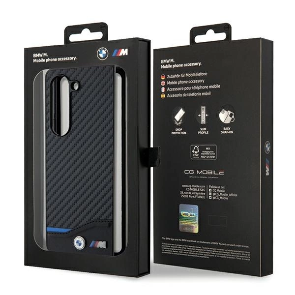 BMW Leather Carbon case for Samsung Galaxy Z Fold 5 - blackeng