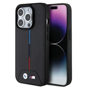 BMW Quilted Tricolor MagSafe case for iPhone 15 Pro - blackeng