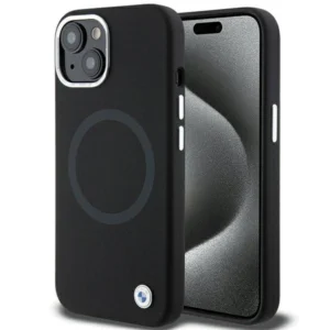 BMW Signature Liquid Silicone MagSafe case for iPhone 15 Plus - blackeng
