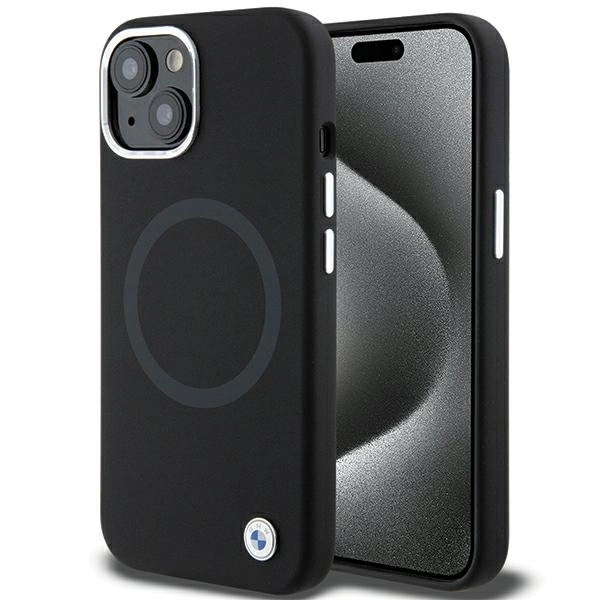 BMW Signature Liquid Silicone MagSafe case for iPhone 15 Plus - blackeng