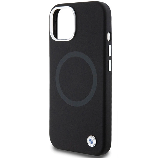 BMW Signature Liquid Silicone MagSafe case for iPhone 15 - blackeng