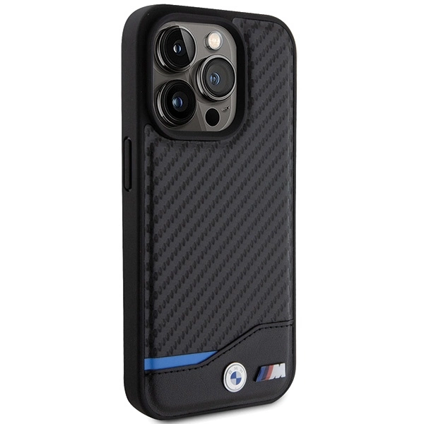 BMW Leather Carbon MagSafe iPhone 15 Pro Max Case - Blackeng