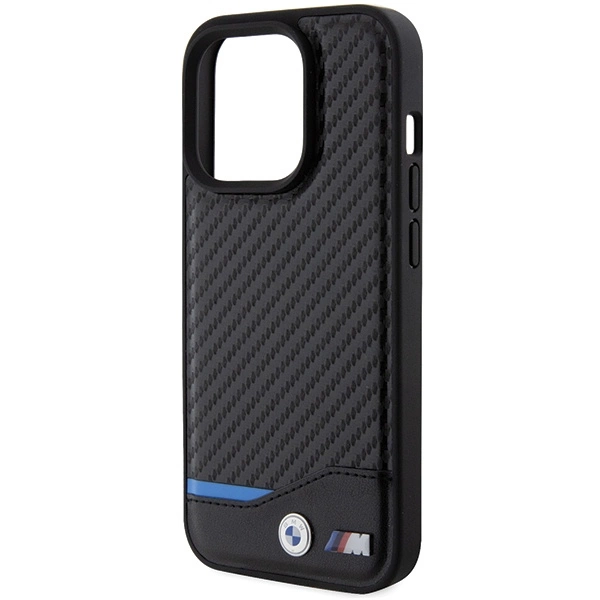 BMW Leather Carbon MagSafe iPhone 15 Pro Max Case - Blackeng