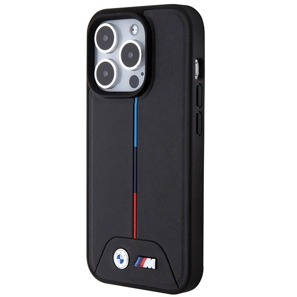 BMW Quilted Tricolor MagSafe case for iPhone 15 Pro Max - blackeng