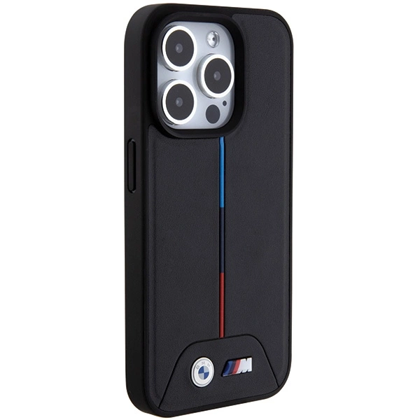 BMW Quilted Tricolor MagSafe case for iPhone 15 Pro Max - blackeng