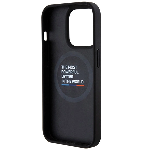 BMW Quilted Tricolor MagSafe case for iPhone 15 Pro Max - blackeng