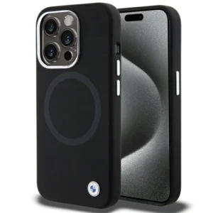 BMW Signature Liquid Silicone MagSafe case for iPhone 15 Pro Max - blackeng