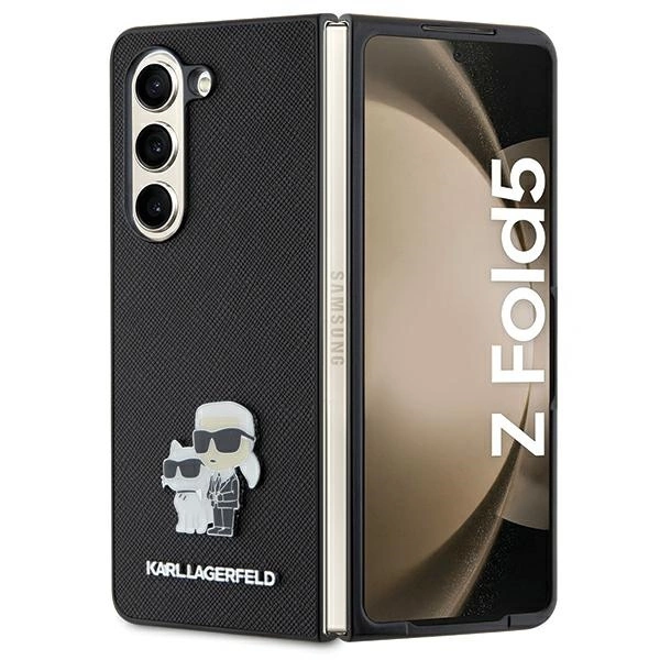 Karl Lagerfeld Saffiano Karl&Choupette Pin case for Samsung Galaxy Z Fold 5 - blackeng