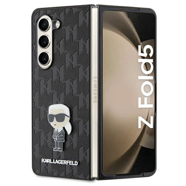 Karl Lagerfeld Saffiano Monogram Ikonik Pin case for Samsung Galaxy Z Fold 5 - blackeng