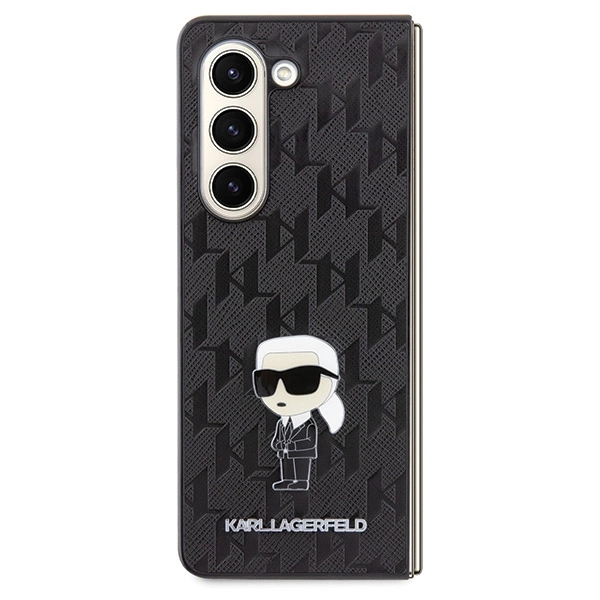 Karl Lagerfeld Saffiano Monogram Ikonik Pin case for Samsung Galaxy Z Fold 5 - blackeng