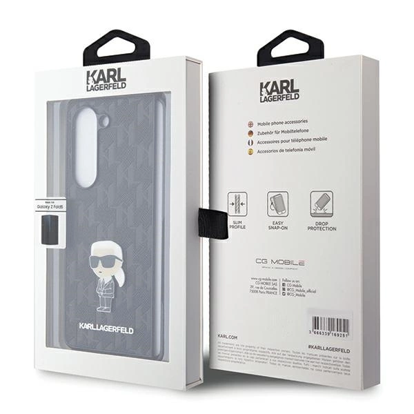 Karl Lagerfeld Saffiano Monogram Ikonik Pin case for Samsung Galaxy Z Fold 5 - blackeng