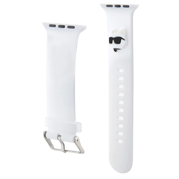 Karl Lagerfeld 3D Rubber Choupette Head Strap for Apple Watch 42/44/45/49mm - Whiteeng