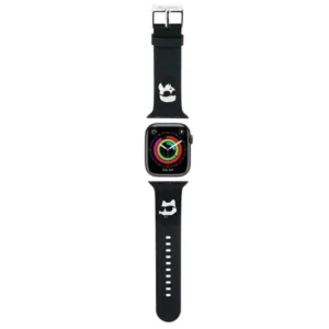 Karl Lagerfeld 3D Rubber Karl&Choupette Heads strap for Apple Watch 42/44/45/49mm - blackeng