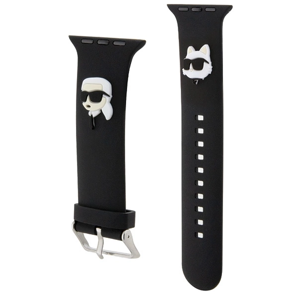 Karl Lagerfeld 3D Rubber Karl&Choupette Heads strap for Apple Watch 42/44/45/49mm - blackeng