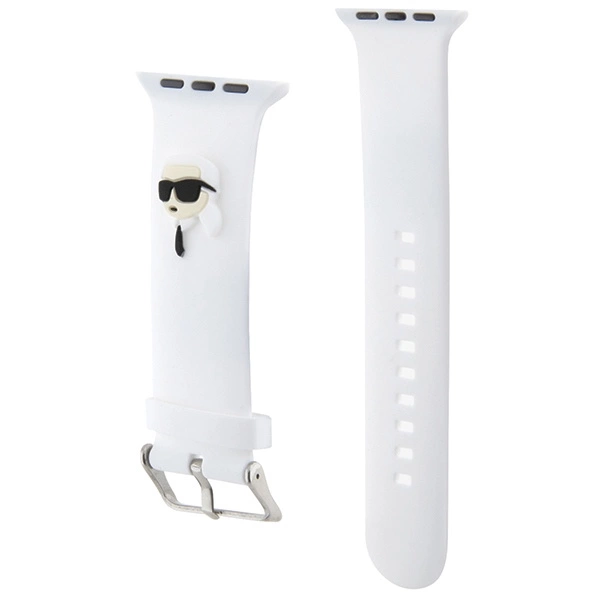Karl Lagerfeld 3D Rubber Karl Head strap for Apple Watch 42/44/45/49mm - whiteeng