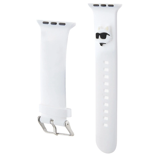Karl Lagerfeld 3D Rubber Choupette Heads Strap for Apple Watch 38/40/41mm - Whiteeng