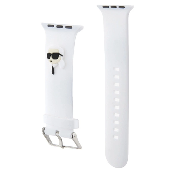 Karl Lagerfeld 3D Rubber Karl Head strap for Apple Watch 38/40/41mm - whiteeng