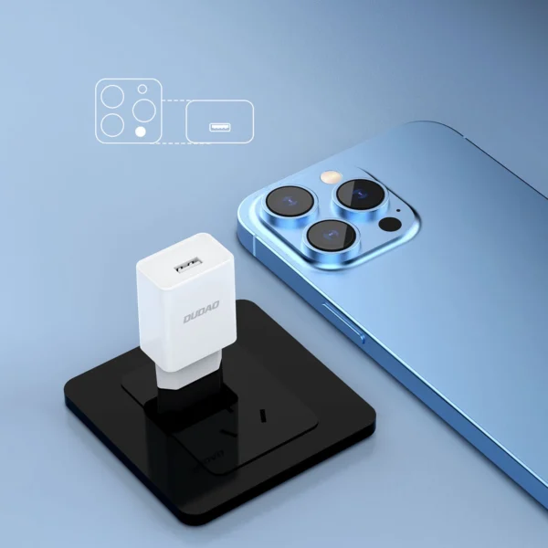 Dudao A4EU USB-A 2.1A wall charger - white + USB-A - micro USB cableeng