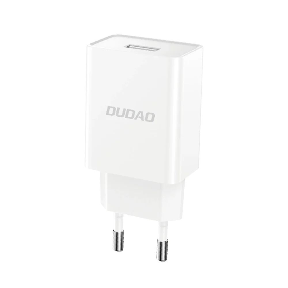 Dudao A4EU USB-A 2.1A wall charger - white + USB-A - USB-C cableeng