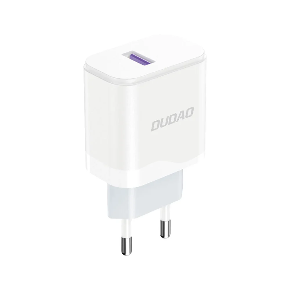 Dudao A20EU USB-A 18W network charger - white + USB-A - Lightning cableeng