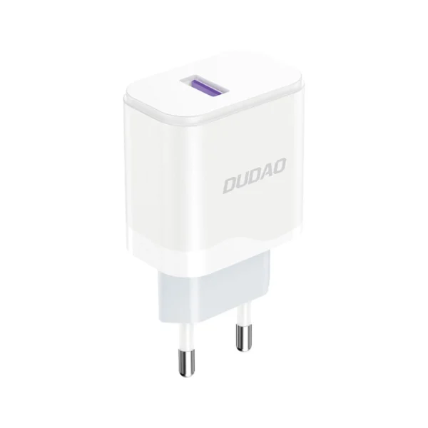 Dudao A20EU USB-A 18W network charger - white + USB-A - Lightning cableeng