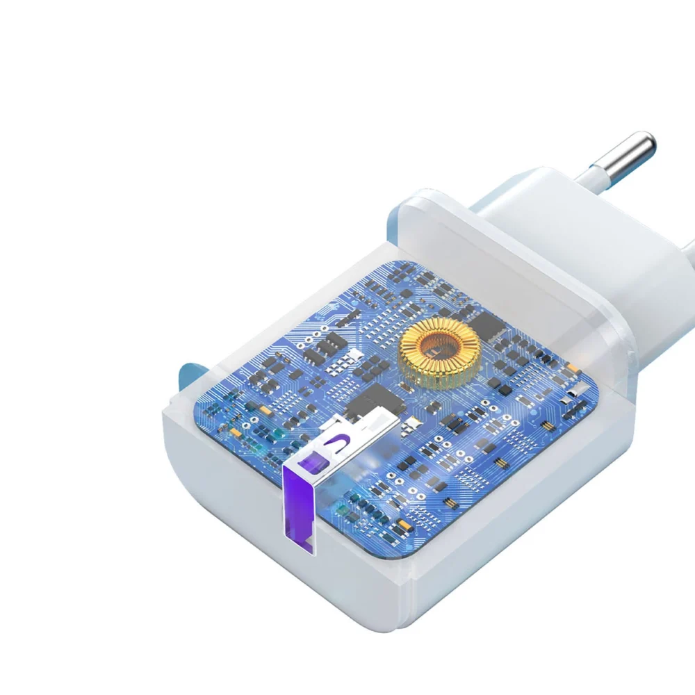 Dudao A20EU USB-A 18W network charger - white + USB-A - Lightning cableeng
